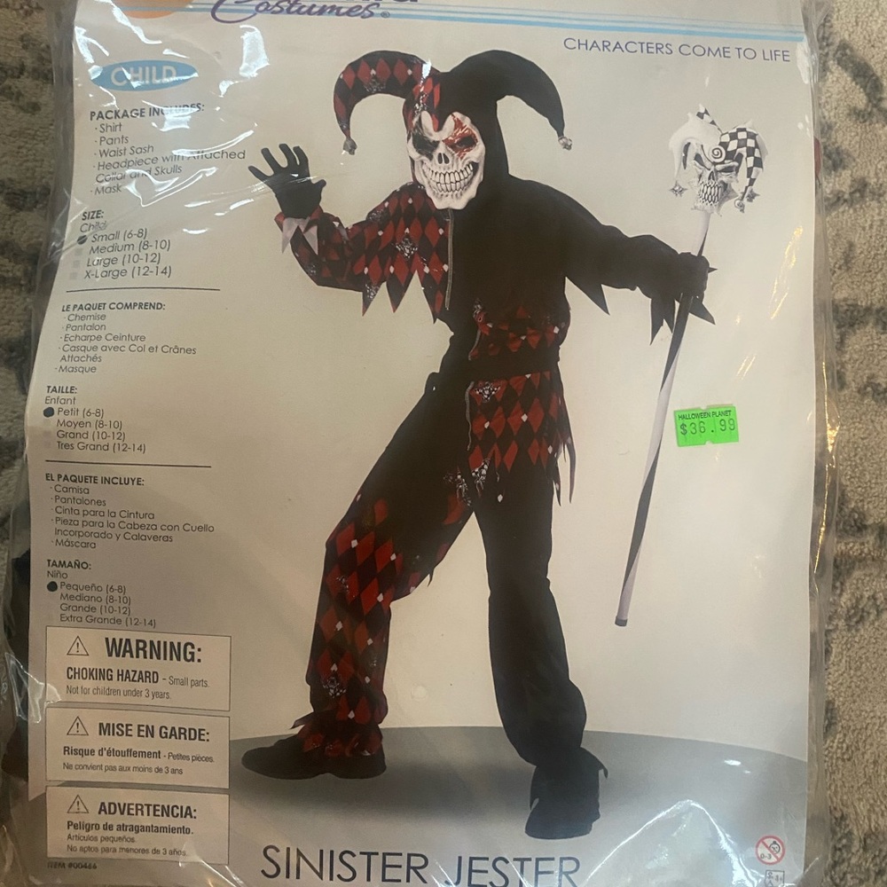 Jester costume kids small